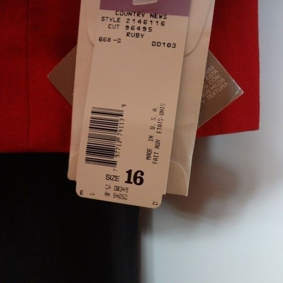 Jones New York Women's Red Button Front Jacket Top Size 16 Classic Blazer - Picture 6 of 6